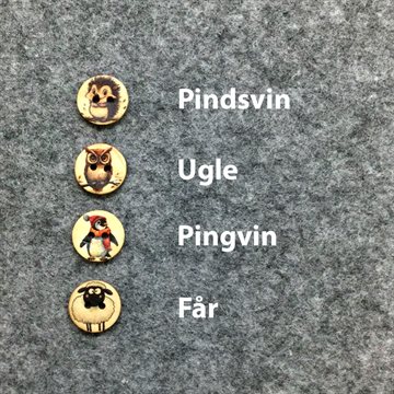 Coconut Animals Knap 15 mm